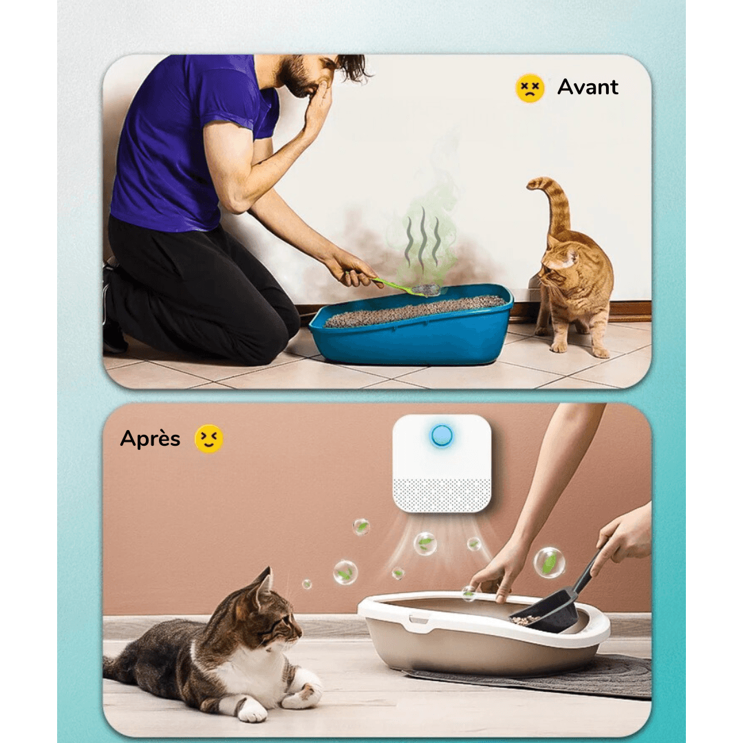 Désodoriseur Intelligent Portable pour Litière de Chat - InnoMonde