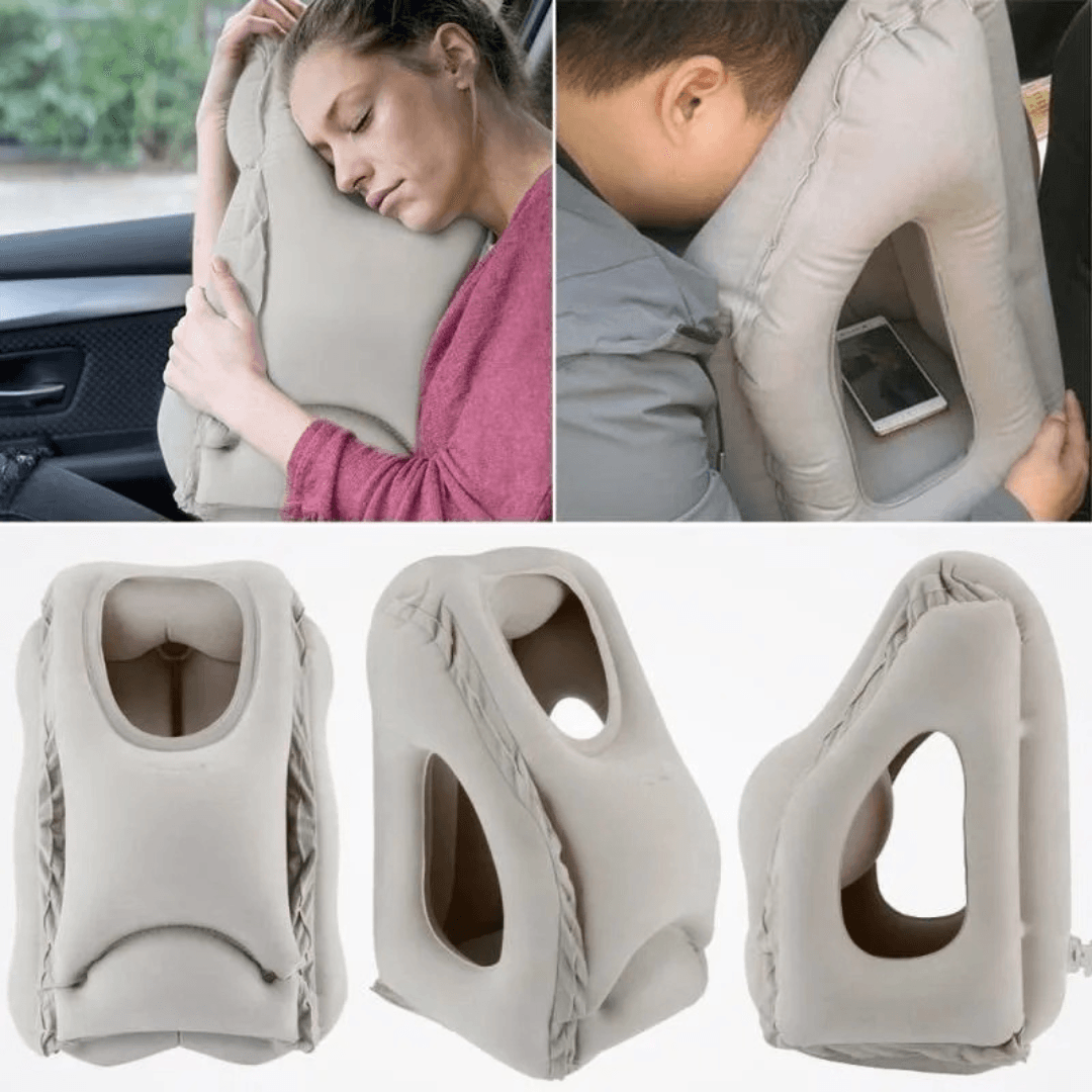 Coussin Gonflable de Voyage – Support Ergonomique pour Tête et Menton - InnoMonde