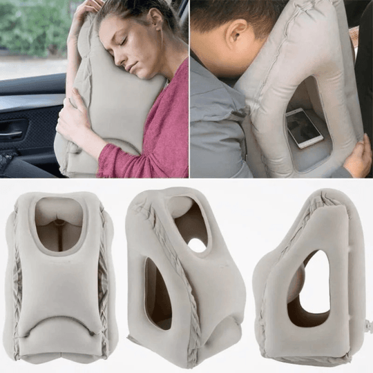 Coussin Gonflable de Voyage – Support Ergonomique pour Tête et Menton - InnoMonde