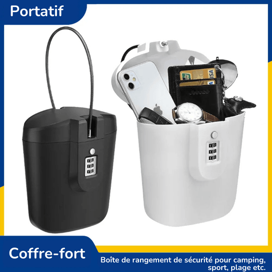 Coffre-Fort Portable avec Serrure à Combinaison 3 Chiffres et Câble de Sécurité Renforcé - InnoMonde