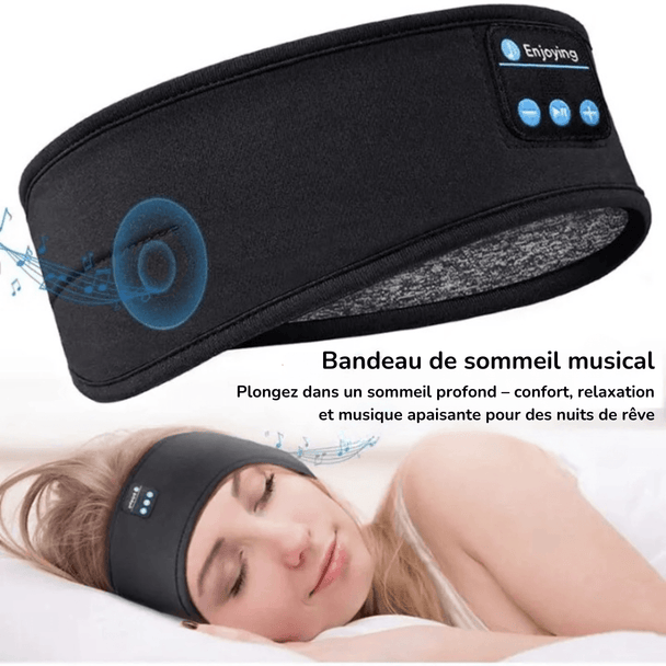 Bandeau Élastique Bluetooth avec Écouteurs Sans Fil et Annulation du Bruit - InnoMonde