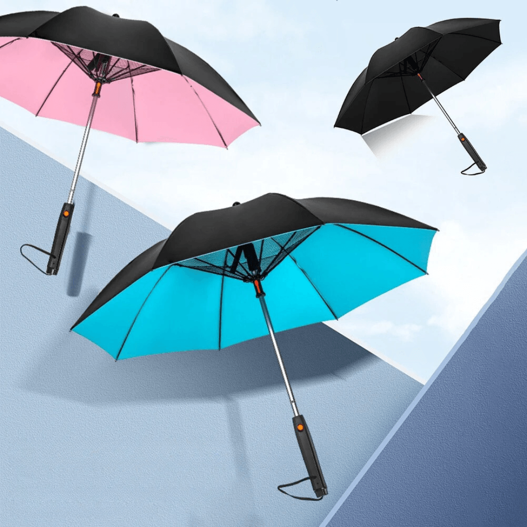 Parapluie avec Ventilateur et Brumisateur Intégré – Protection UV et Rafraîchissement Instantané - InnoMonde