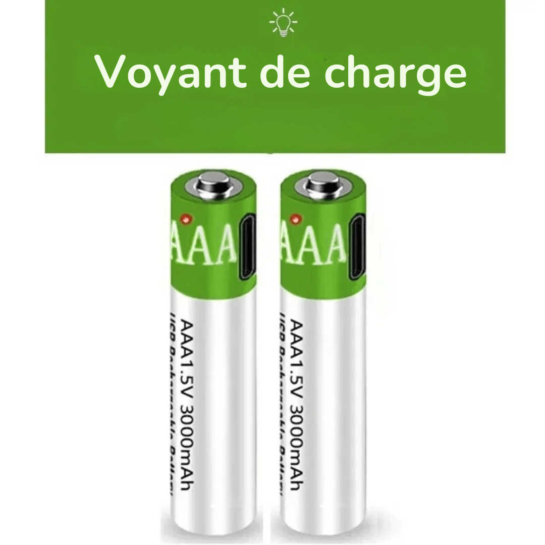 Piles Rechargeables AAA avec Port USB – Recharge Rapide et Longue Durée - InnoMonde