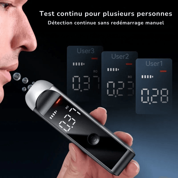 Testeur d'Alcool Automatique Professionnel Rechargeable avec Écran LED - InnoMonde