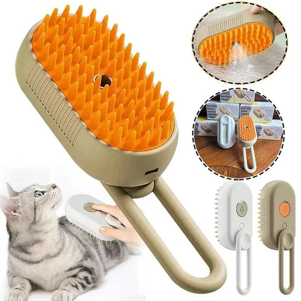 Brosse Vapeur 3-en-1 pour Chats et Chiens - Élimination des Poils, Massage et Brillance - InnoMonde