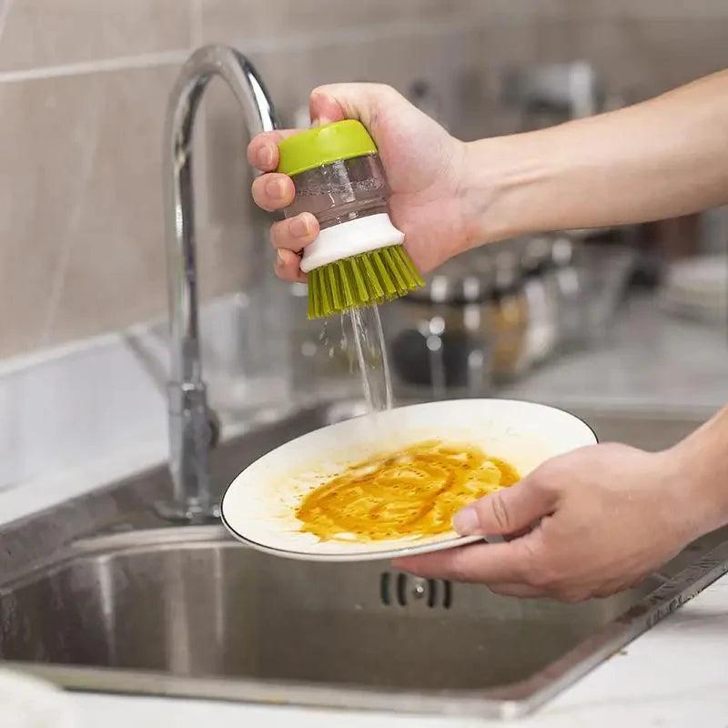 Brosse à Vaisselle avec Distributeur de Liquide Vaisselle - InnoMonde