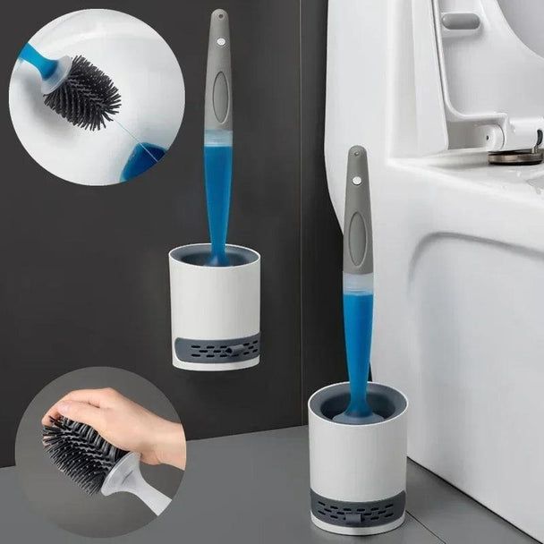 Brosse de Toilette avec Distributeur de Détergent et Support Mural - InnoMonde